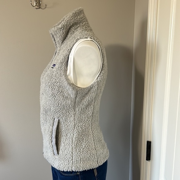 Patagonia Women's Los Gatos Vest Pebble Grey Fleece Teddy Full Zip Mock Neck S - Picture 6 of 13